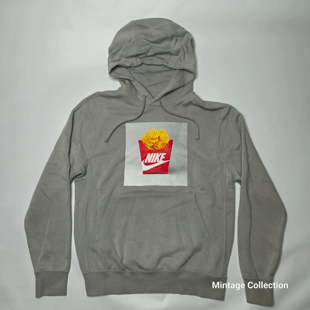 Nike Gray Sole Food Hoodie Crisscut Waffle Fries Print S